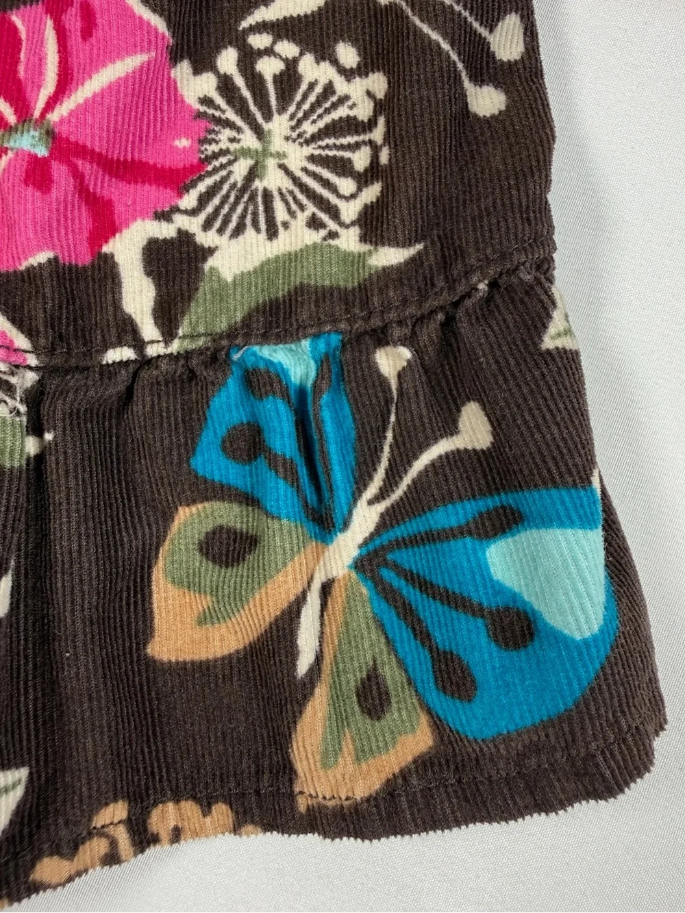 BABYGAP Toddler Girl Floral Cottagecore Butterfly Pinwale‎ Corduroy Dress 18-24M